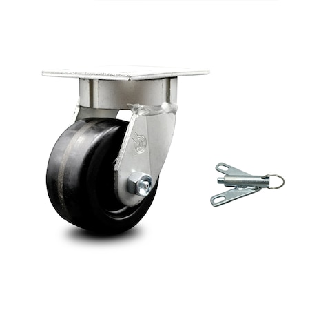 Service Caster 4 Inch Kingpinless Phenolic Wheel Swivel Caster with Swivel Lock SCC-KP30S420-PHR-BSL
